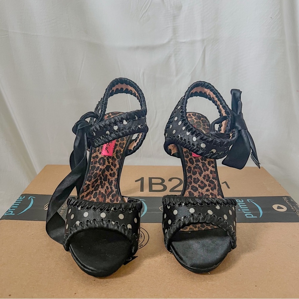 Polka Dot Open Toed Heels